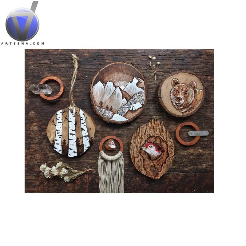 تزئین دیوار با چوب 